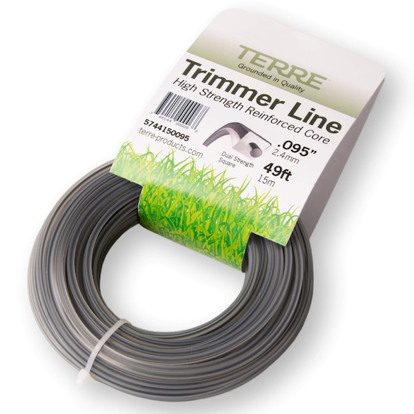 T Terre Commercial Grade Dual Strength 095 Square Weed Eater Trimmer Line Length 49 ft. - 5744150095