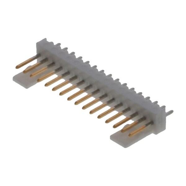 Conector de placa Molex, 16 contactos, 1 fila, macho, recto, paso de 0.1 pulgadas, terminal de soldadura - 22292161.