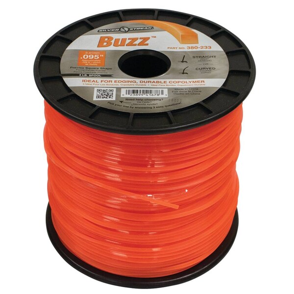 Stens Buzz Trimmer Line, Orange 0.095 In. X 728 Ft. - 380-233