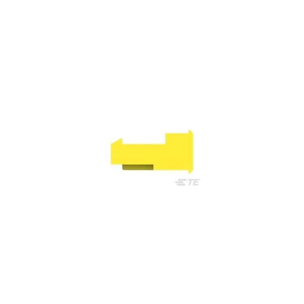 Conector de placa Te Connectivity, 2 contactos, 1 fila, hembra, paso de 0.156 pulgadas, terminal IDC, bloqueo, amarillo - 3-640600-2.
