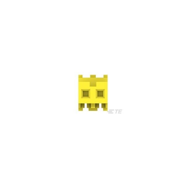 Conector de placa Te Connectivity, 2 contactos, 1 fila, hembra, paso de 0.156 pulgadas, terminal IDC, bloqueo, amarillo - 3-640600-2.