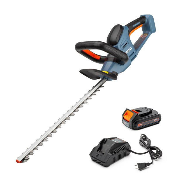Senix 20 Volt Max 18-in. Cordless Hedge Trimmer, 2 Ah Battery and 2A Charger Included - HTX2-M