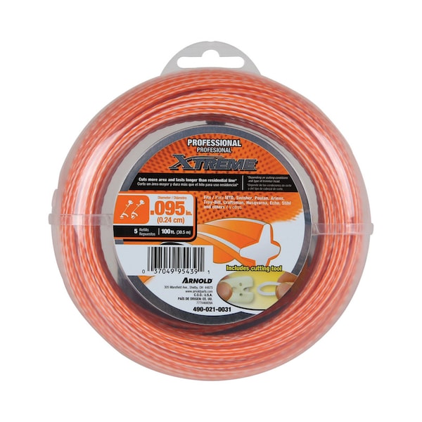 Arnold Arnold Xtreme Professional Grade 0.095 in. D X 100 ft. L Trimmer Line - 490-021-0031