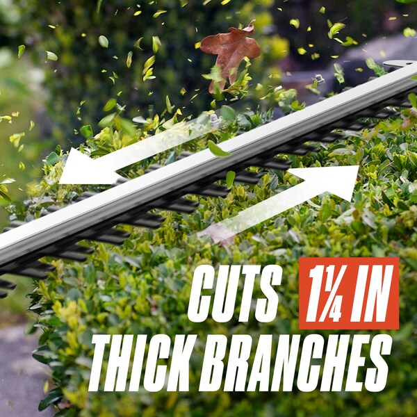 Senix 60 Volt Max 26-Inch Cordless Brushless Hedge Trimmer w/ Rotating Head, 3Ah Battery and Charger Incl. - HTX6-M1