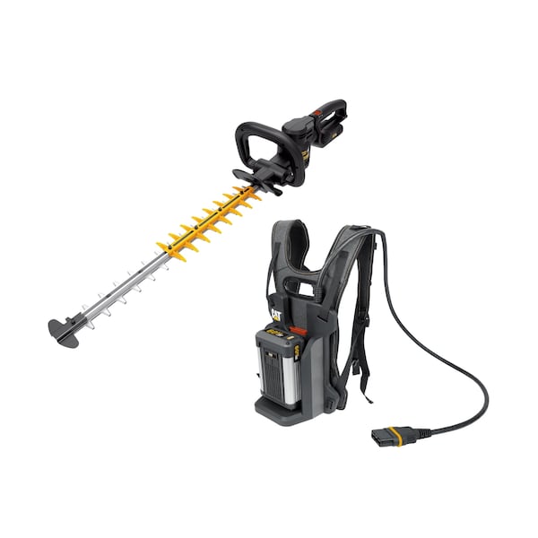 Caterpillar Cat 60V 25 in. Brushless 2-Speed Backpack Hedge Trimmer, 2.5ah Battery and Charger Included - DG620
