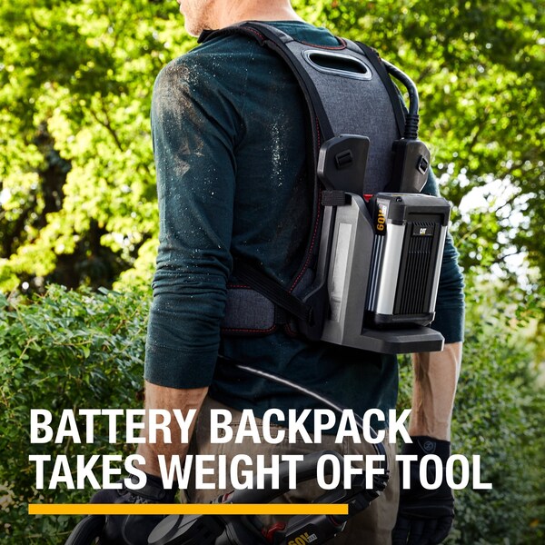 Caterpillar Cat 60V 25 in. Brushless 2-Speed Backpack Hedge Trimmer, 2.5ah Battery and Charger Included - DG620