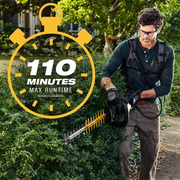 Caterpillar Cat 60V 25 in. Brushless 2-Speed Backpack Hedge Trimmer, 2.5ah Battery and Charger Included - DG620