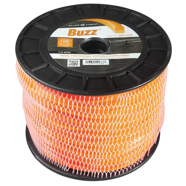 Stens New 380-223 Buzz Trimmer Line For Approximate Length 190 Ft., Color Orange, Diameter 0.105 In. - 380-244
