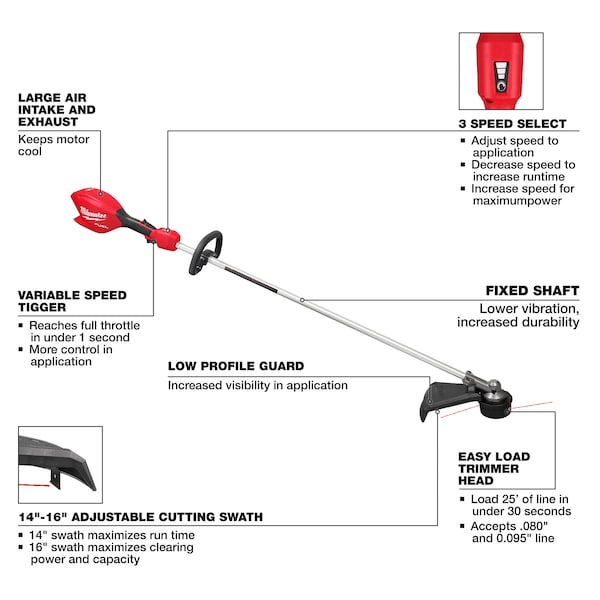 Milwaukee Tool M18 FUEL(TM)  16" String Trimmer - 3046-20