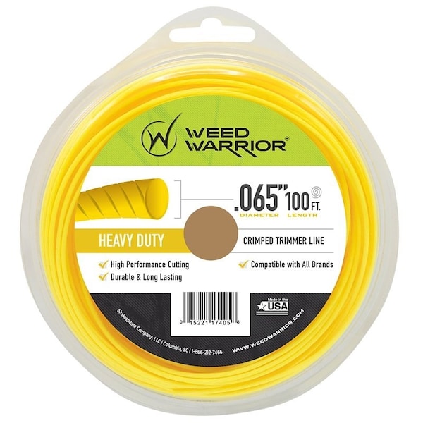 Weed Warrior Trimmer Line, 0.065 in Dia, 100 ft L, Nylon - 17405