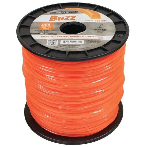 Stens New 380-231 Buzz Trimmer Line For Approximate Length 131 Ft., Color Orange, Diameter 0.130 In. - 380-231