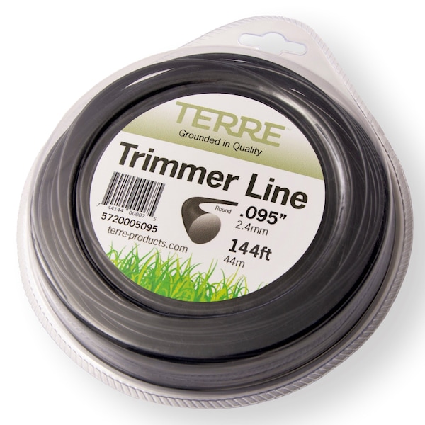 T Terre Commercial Grade .095 inch Round Trimmer Line 1/2 lb. Quality Trimmer String Line Length 144 ft. - 5720005095