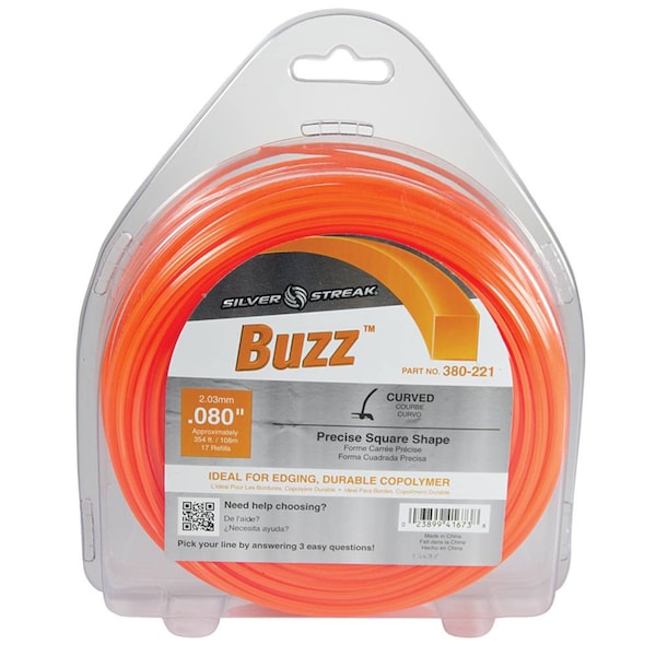 Stens Buzz Trimmer Line, Orange 0.080 In. X 354 Ft. - 380-221