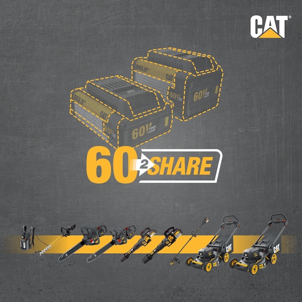 Caterpillar Cat 60V 15 in. Brushless Line Trimmer with Dual Line Bump Feed Head, Tool Only - DG610.9