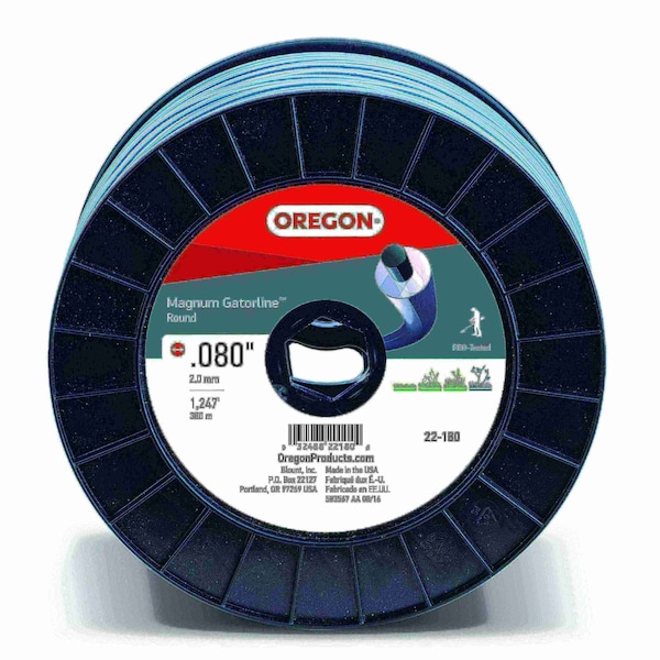 Oregon Magnum Gatorline Round Trimmer Line, .080" by 1248', 3Lb Spool - 22-180