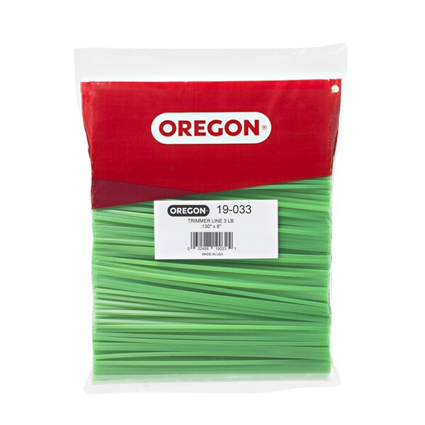 Oregon Gatorline Square Trimmer Line, .130" by 8", Precut, 3Lb Bag - 19-033