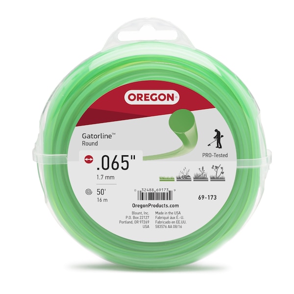Oregon Gatorline Round Trimmer Line, .065" by 50' Donut - 69-173