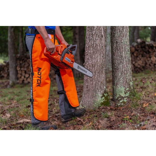 Notch Equipment Apron Style Chainsaw Chaps, Large, High-Visiblity Orange, Type A, 28-46 in Waist, 36 in Outseam - CCHAPR-L
