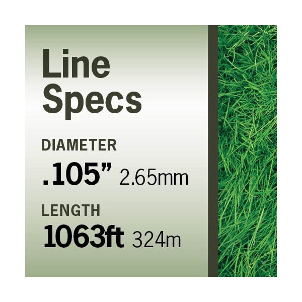 T Terre Commercial Grade Dual Strength .105 Square Weed Eater Trimmer Line Spool Length 1063 ft. - 5744050105