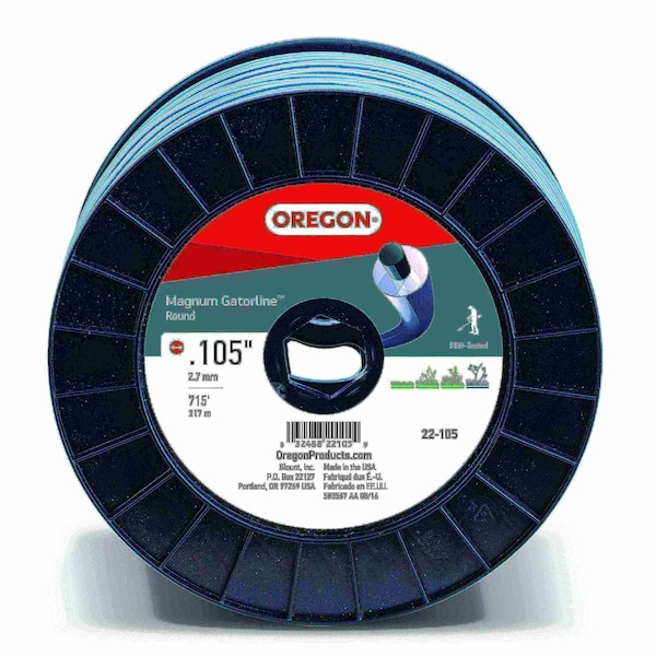 Oregon Magnum Gatorline Round Trimmer Line, .105" by 685', 3Lb Spool - 22-105