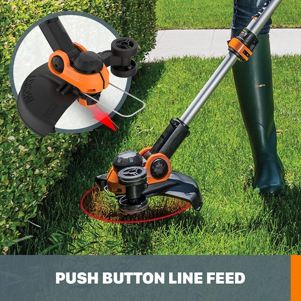 Worx 20V Power Share 12 in. Cordless Battery Powered String Trimmer/Lawn Edger, Incl. Battery and Charger - WG162