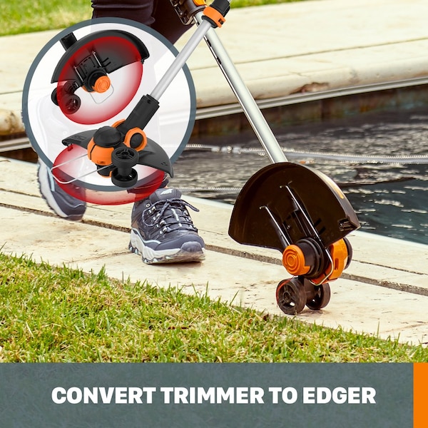 Worx 20V Power Share 12 in. Cordless Battery Powered String Trimmer/Lawn Edger, Incl. Battery and Charger - WG162