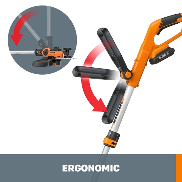 Worx 20V Power Share 12 in. Cordless Battery Powered String Trimmer/Lawn Edger, Incl. Battery and Charger - WG162