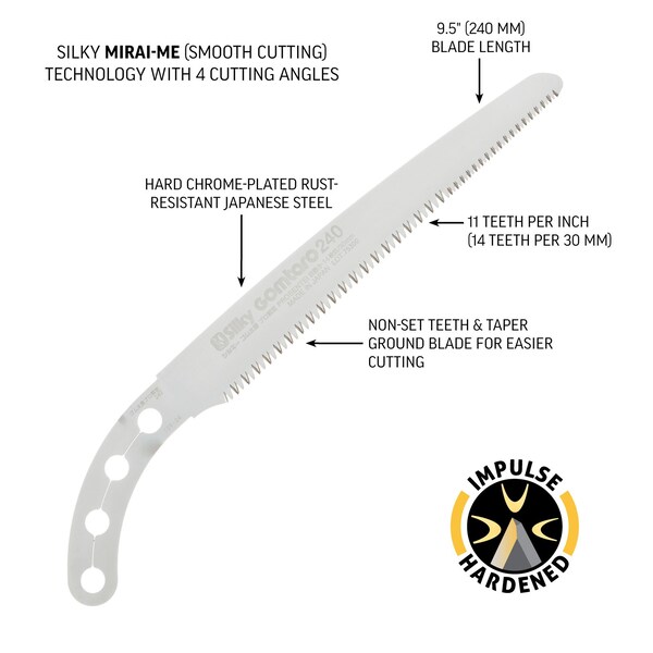 Silky Saws Silky Blade GOMTARO 240mm Pro-Senti Dual Teeth - 109-24