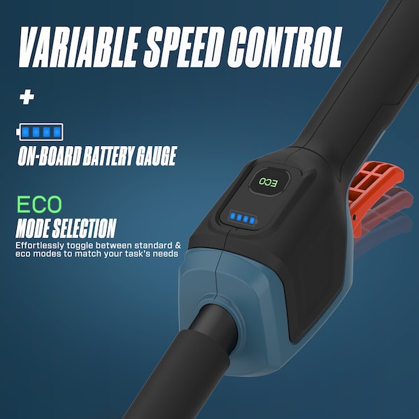 Senix 60 Volt Max 16-Inch Cordless Brushless String Trimmer, 3Ah Battery and Charger Included - GTX6-M