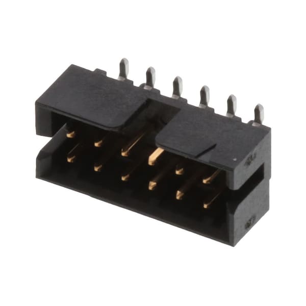 Conector de tarjeta Molex, 12 contactos, 2 filas, macho, recto, paso de 0.079 pulgadas, terminal de montaje en superficie.
