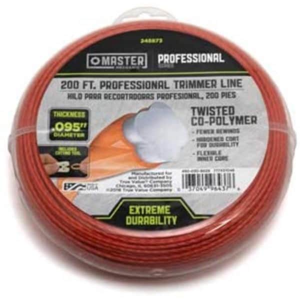 Master Mechanic 200 ft. x 0.95 Dia. Heavy Duty Trim Line, Orange - 100648