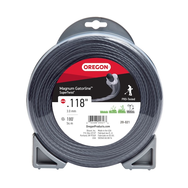 Oregon Magnum Gatorline SuperTwist Trimmer Line, .118" by 180', 1Lb Donut - 20-021
