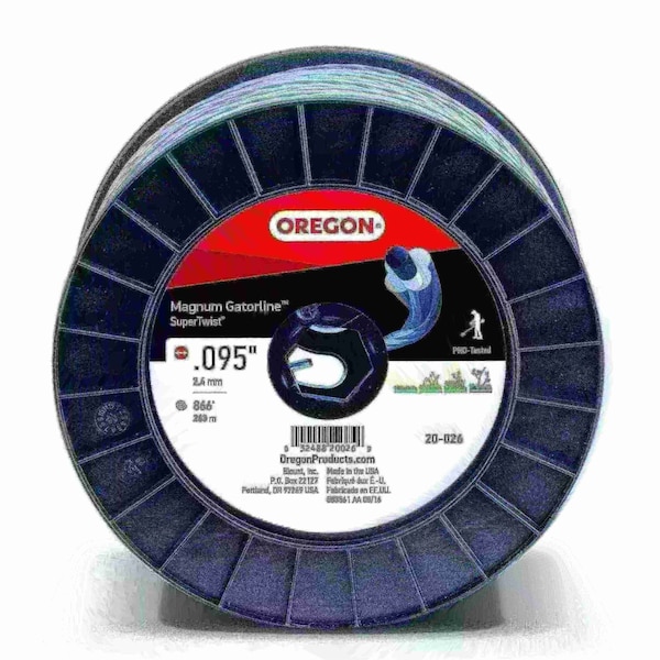 Oregon Magnum Gatorline SuperTwist Trimmer Line, .095" by 866', 3Lb Spool - 20-026