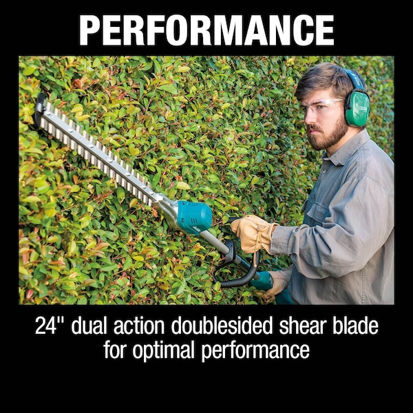 Makita Cordless Battery-Powered Hedge Trimmer, Double-Sided 24 in L Blade, 18V Electric, 18 V - XNU02Z