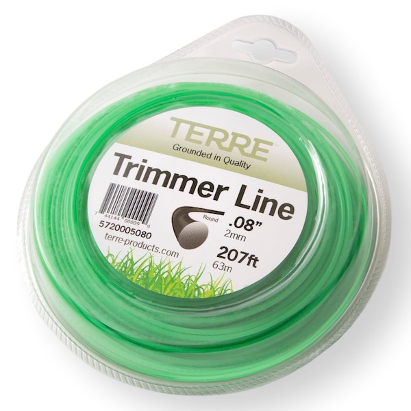 T Terre Commercial Grade .080 inch/2mm Round Trimmer Line1/2 lb. Trimmer String Line Length 207 ft. or 63 m - 5720005080