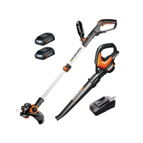 Worx Power Share 20V Trimmer and Blower Combo Kit, Battery and Charger Included - WG916
