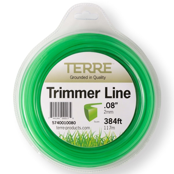 T Terre Commercial Grade .08 Square Trimmer Line 1 lb. Weed Eater Trimmer String Line Length 384 ft. - 5740010080