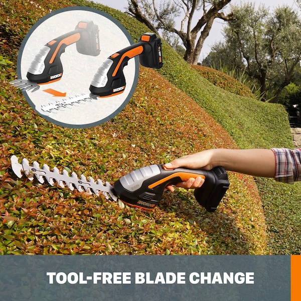 Worx 20V Power Share 4 in. Cordless Shear and 8 in. Shrubber Trimmer - WG801