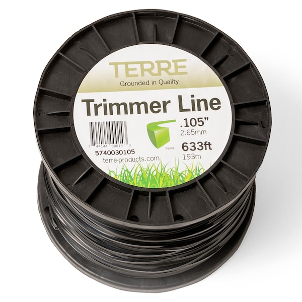 T Terre Commercial Grade .105 Square Weed Eater Trimmer Line Spool Length 633 ft. - 5740030105