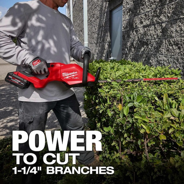 Milwaukee Tool Cordless Battery-Powered Hedge Trimmer, Double-Sided 24 in L Blade - 3033-20