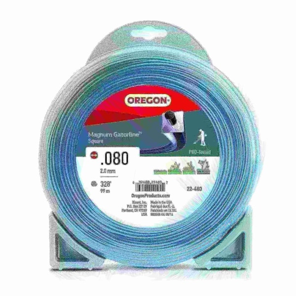 Oregon Magnum Gatorline Square Trimmer Line, .080" by 327', 1Lb Donut - 22-480