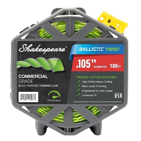 Shakespeare Ballistic Trimmer Twist Line, 0105 in Dia, 180 ft L - 17250