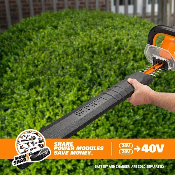 Worx 40V Power Share 24 in. Cordless Hedge Trimmer, Tool Only - WG284.9