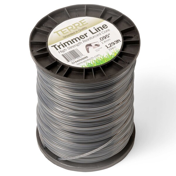 T Terre Commercial Grade Dual Strength .095 Square Weed Eater Trimmer Line Spool Length 774 ft. - 5744030095