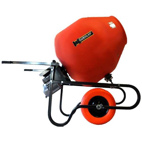Kushlan Products Wheelbarrow Mixer, Polyethylene Drum , Direct Drive, 1.5 HP, 115 V, 10 cu. Ft. - 1000DDWB