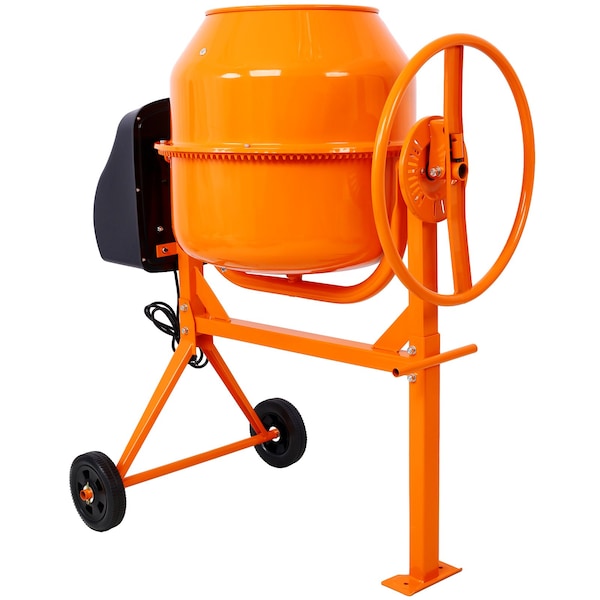 Wrightmaster 5 Cu. Ft Electric Cement Mixer - 650W Portable Concrete Mixer for Mortar, Stucco, and Fodder - ZR-W46583821