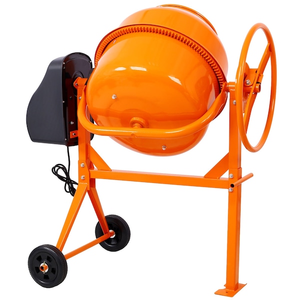 Wrightmaster 5 Cu. Ft Electric Cement Mixer - 650W Portable Concrete Mixer for Mortar, Stucco, and Fodder - ZR-W46583821