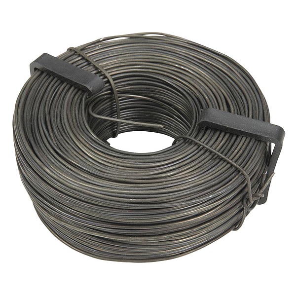 Zoro Select 16 Gauge Rebar Tie Wire, 96 ft L, Bare Wire, Steel, 2 Wraps Per Tie - 16BARTW1