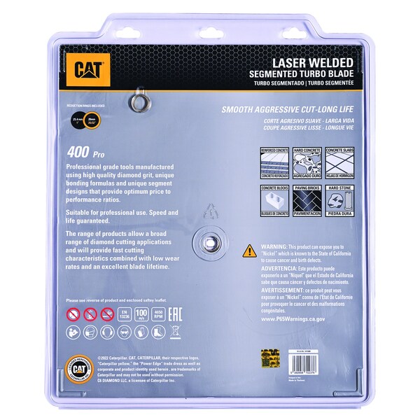 Caterpillar 400 Pro 10mm Laser Welded Hard Materials Diamond Blade 16-In - 400mm - DA32023U