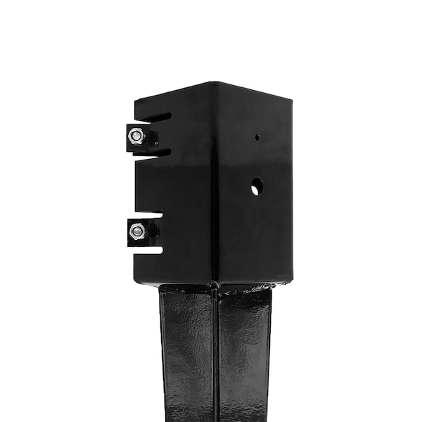 Nuvo Iron BLACK MULTI-PURPOSE 4in x 4in YARD & LAWN SPIKE FOR IN-GROUND POST SUPPORT - NYS30B